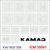 Трафарет номера на кузов ICM 35001