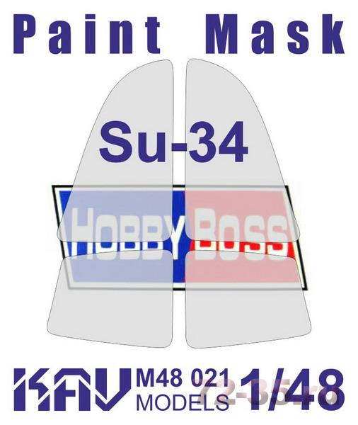 Окрасочная маска на остекление Сухой-34 (Hobby Boss)